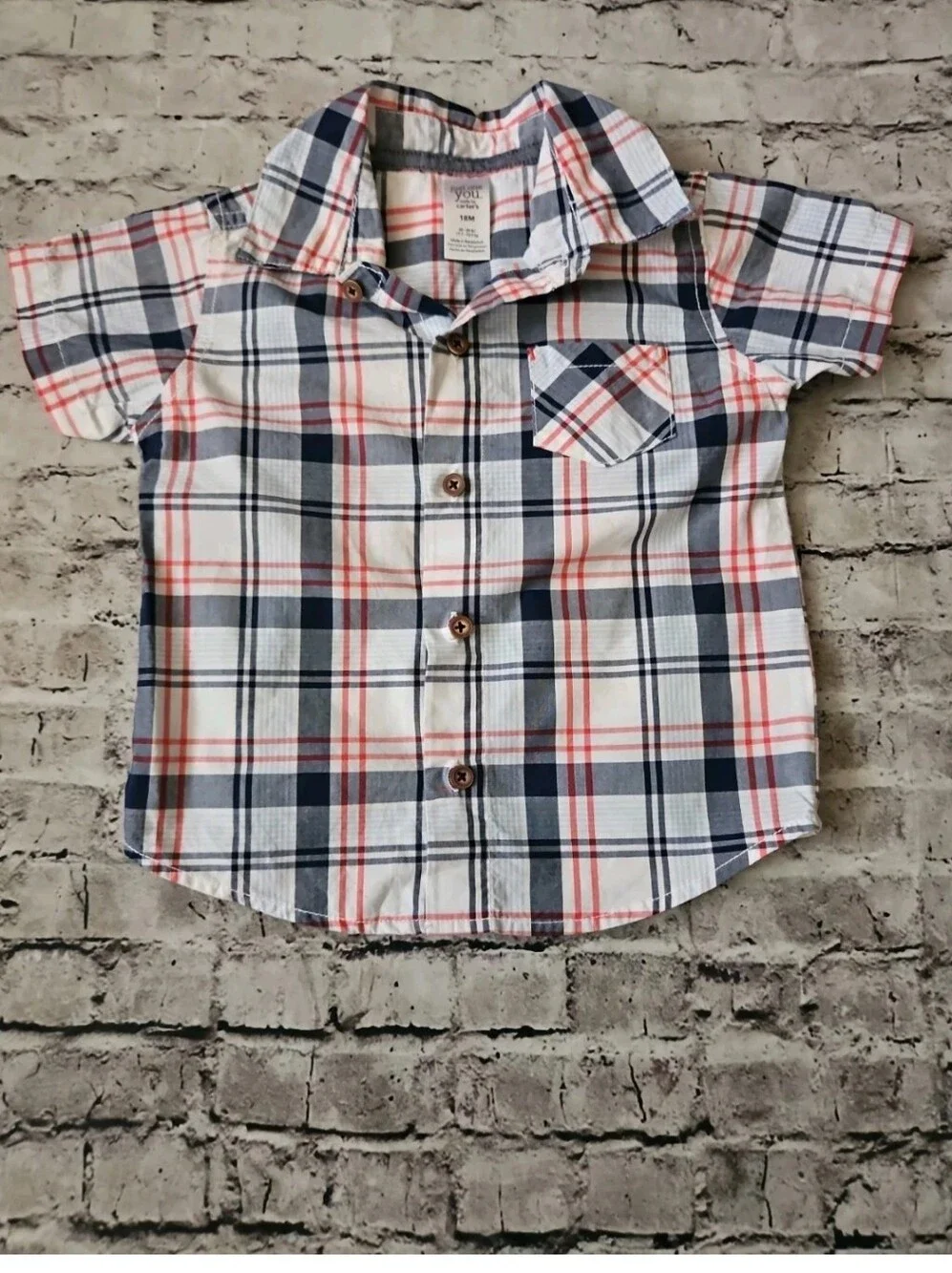 Just One You By Carter's Boys Size 18M Plaid Shirt